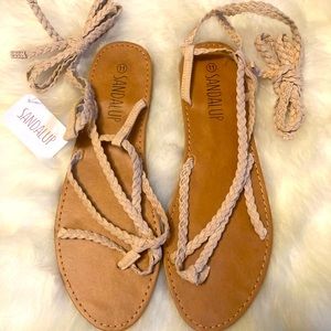 Sandal Up strappy tie on sandals for women size 11